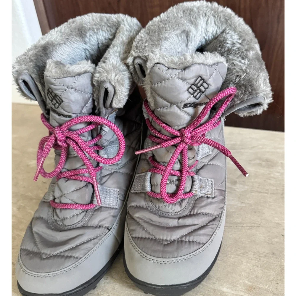 Columbia Minx Shorty Omni-Heat Waterproof Boots 6Y - EU 38 Womens 7.5-8 Gray